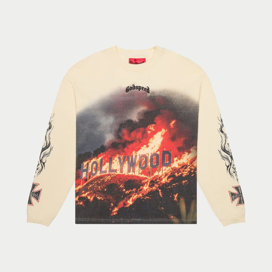 Hollywood Inferno LS T-shirt (Bone)