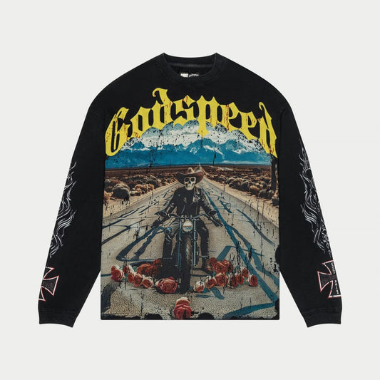 Long Lonely Road LS T-shirt (Black Wash)