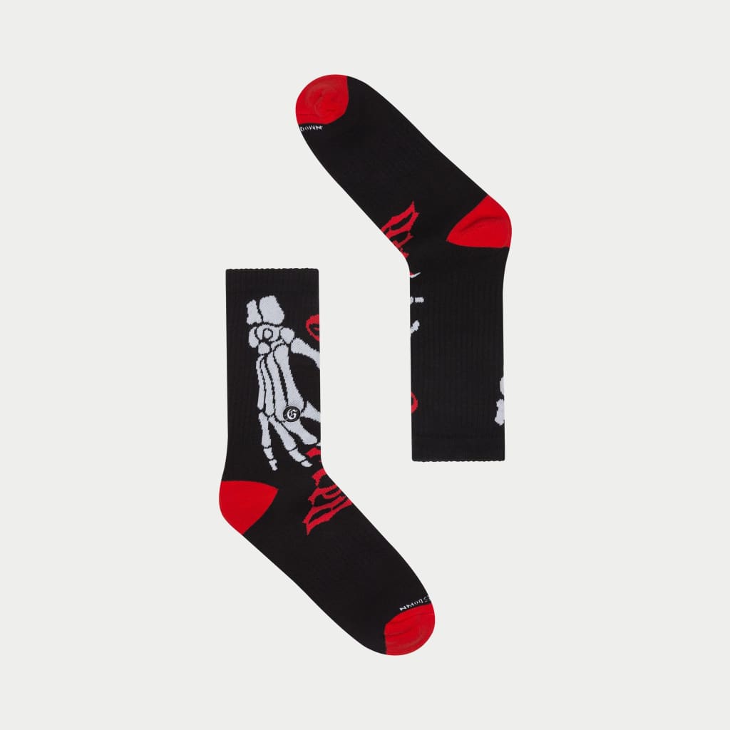 TEN TOES DOWN SOCK - BLK/RED - SOCKS