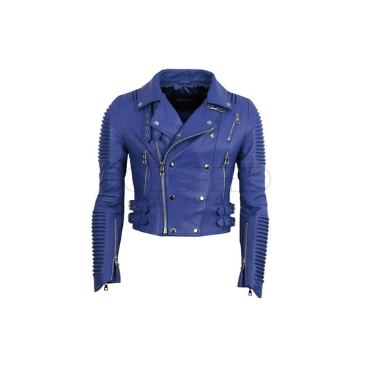 Women Moto Jacket ( Royal Blue)